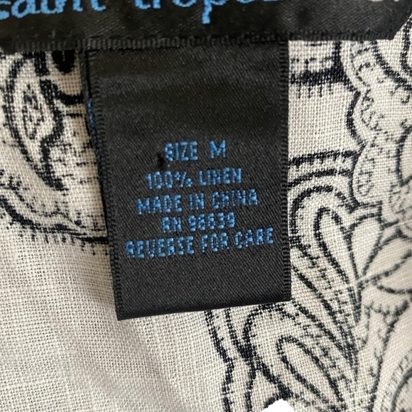 St. Tropez 100% linen paisley button-down top size M vaca travel resort wear - Picture 3 of 6